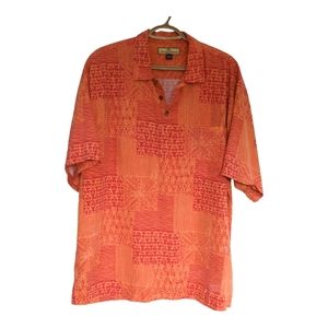 Tommy Bahama silk shirt size L orange